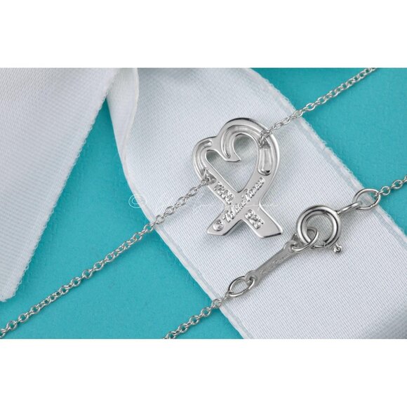 TIFFANY & Co. Sterling 925 Silver Paloma Picasso Loving Heart Necklace 16" Chain - Picture 4 of 8